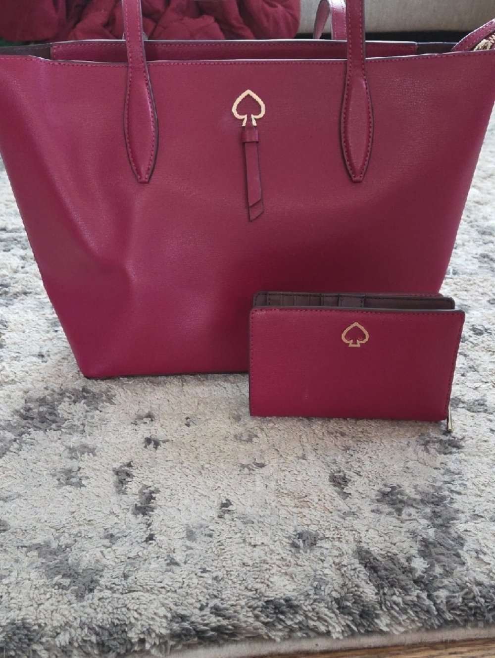 kate spade Deep Pink/Berry Tote with Matching Wallet